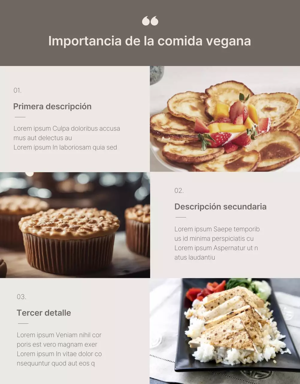 Promocionar un producto sencillo en beige y marrón