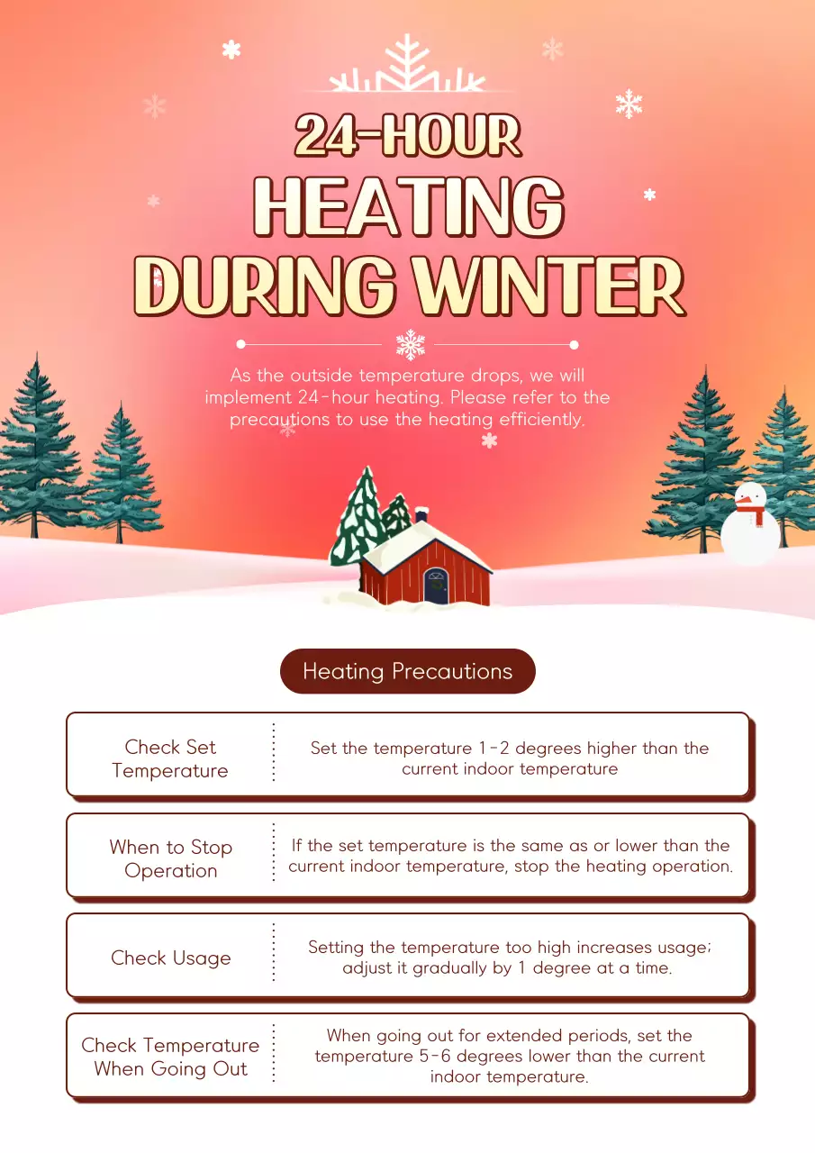 Orange Simple Winter Guide Poster