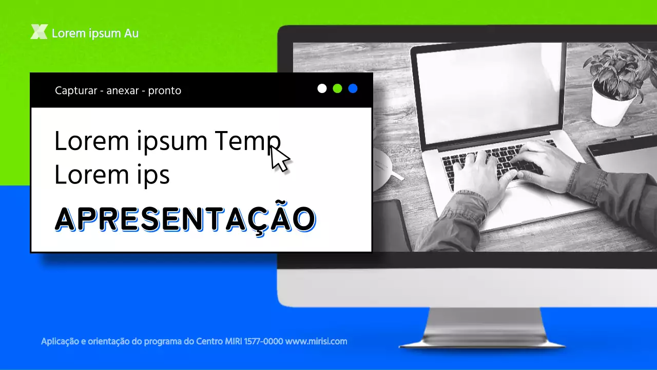 Uma publicação centrada na fotografia com toques de azul e chartreuse