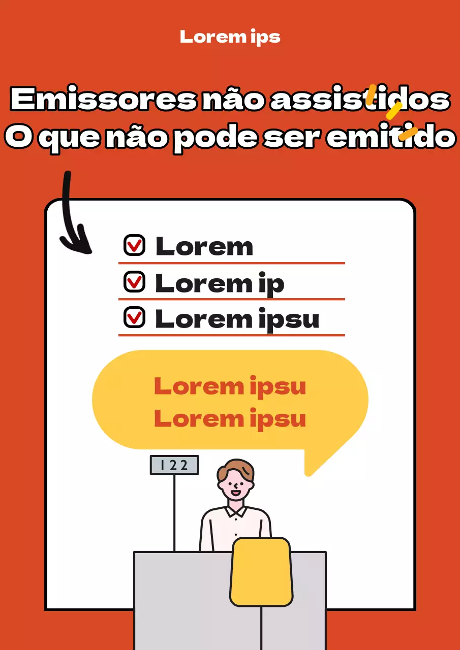 Anúncios simples em laranja e amarelo para o centro comunitário