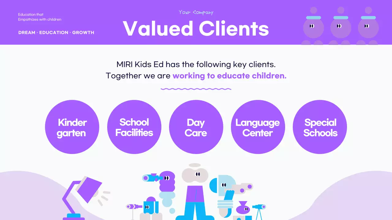 블루 플레이풀 교육 가이드 프레젠테이션