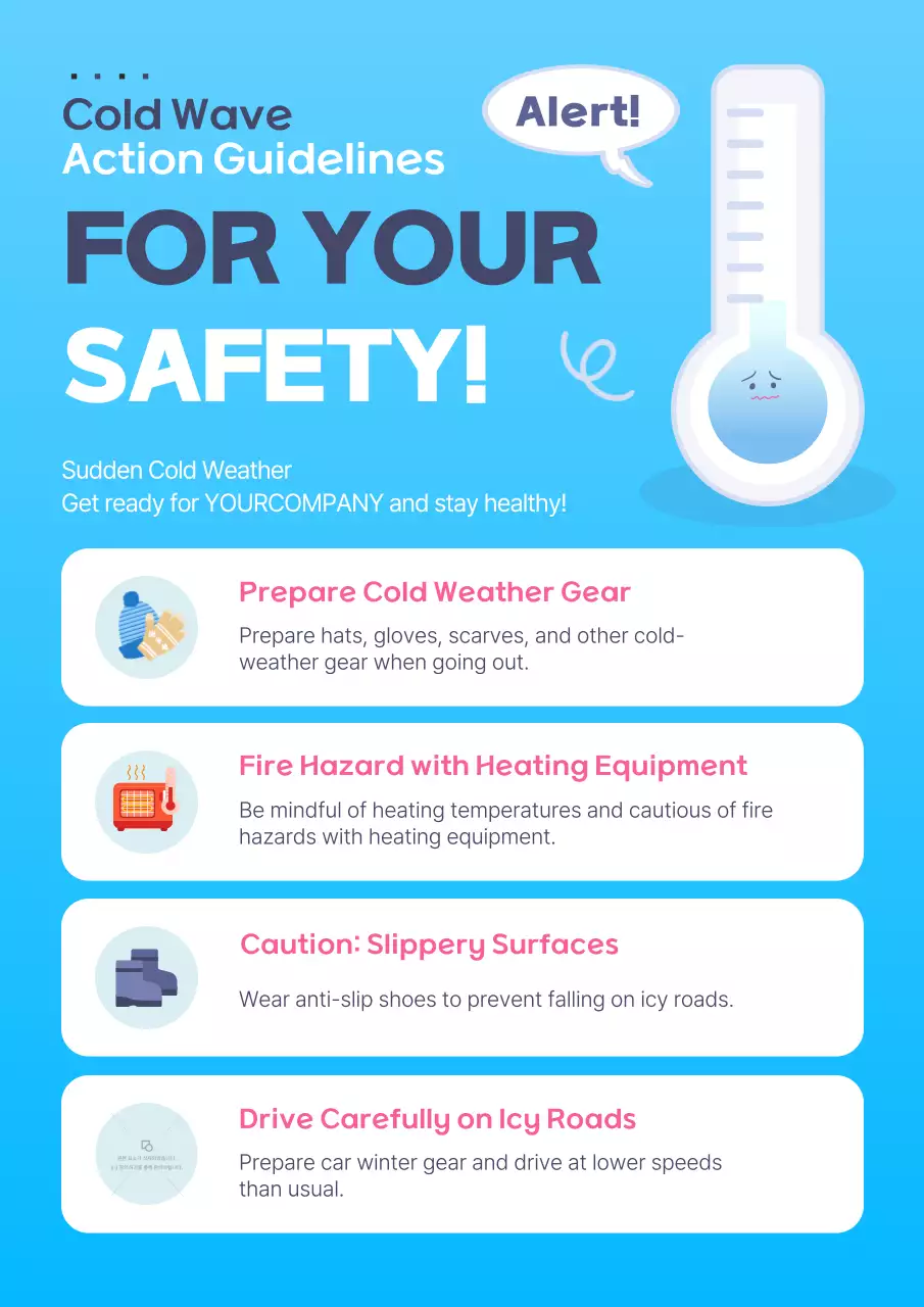 Blue Simple Safety Guide Poster