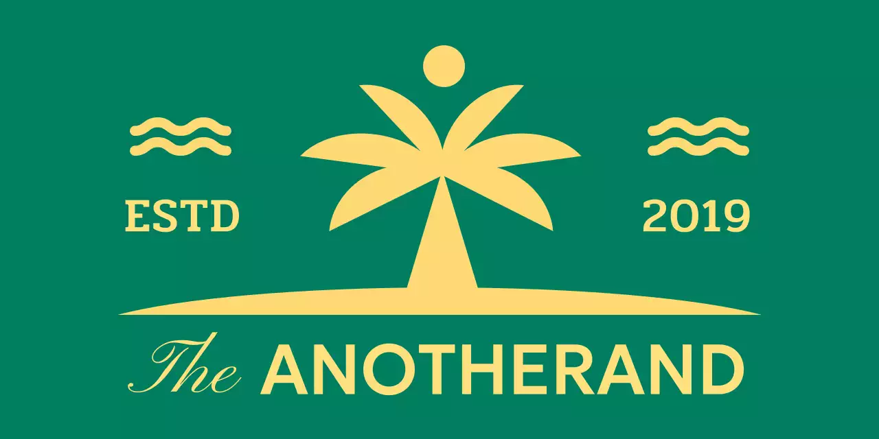 Design stationery featuring an island with palm trees