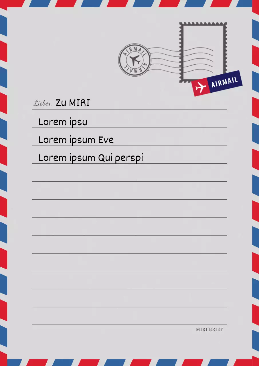 Einfaches rotes und blaues Luftpostbriefpapier