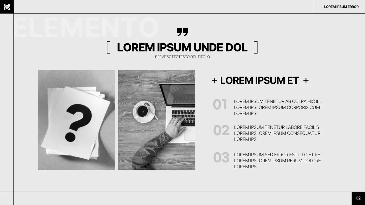 Relazione semplice, grigia e nera, layout comune