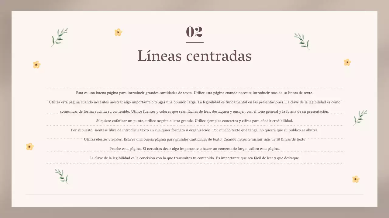 Elegante presentación de tarjeta floral en beige