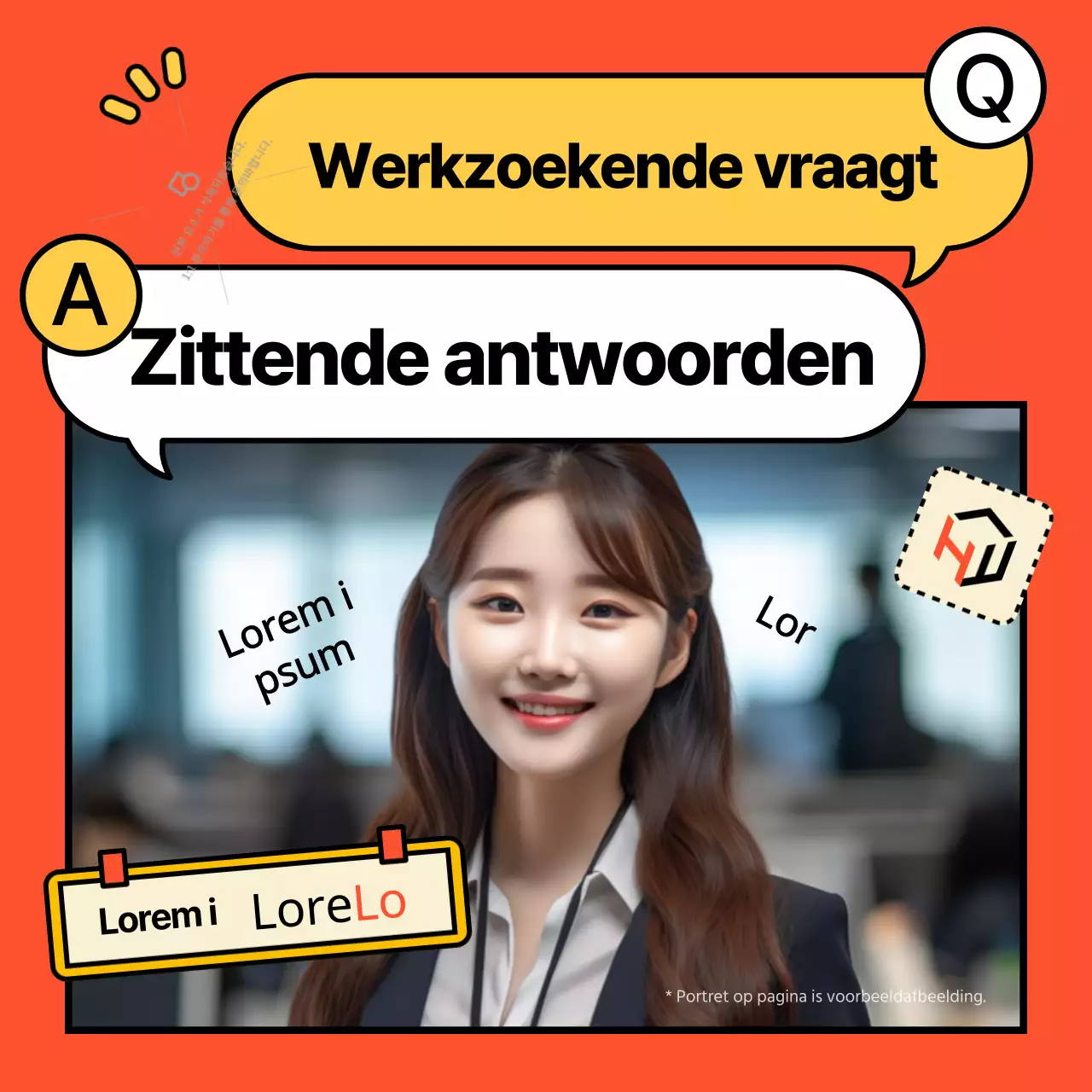 Promoot vacatures met eenvoudige oranje tekstballonnen