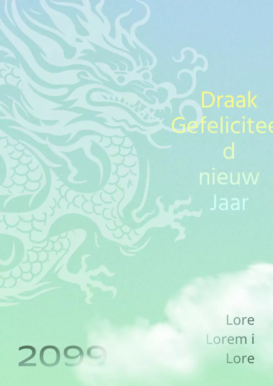 Oosterse nieuwjaarsaankondigingen in chartreuse