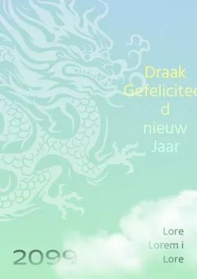 Oosterse nieuwjaarsaankondigingen in chartreuse