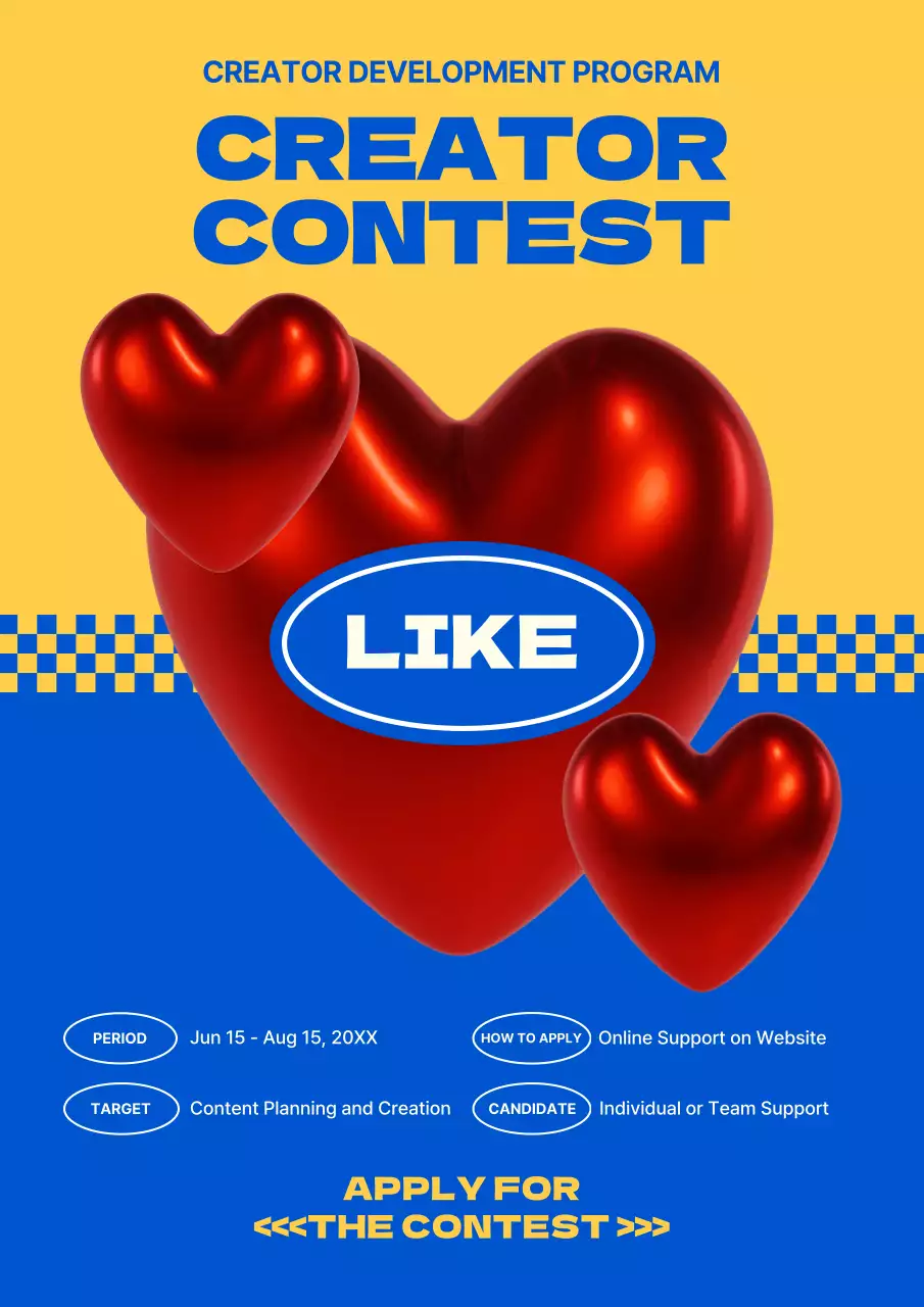 Red Trendy Contest Promotion Poster