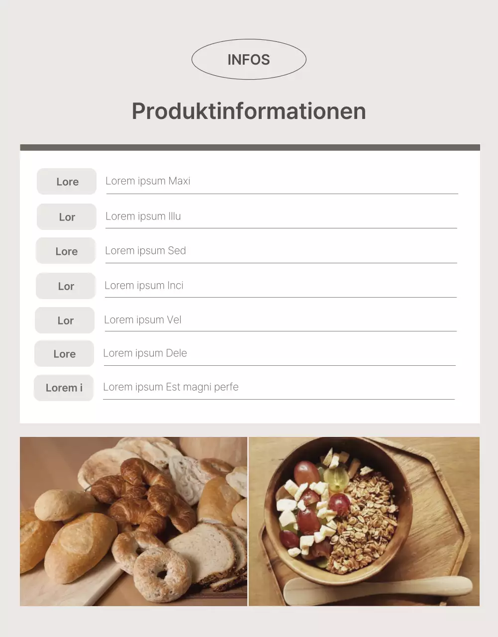 Werbung für ein einfaches Produkt in Beige und Braun