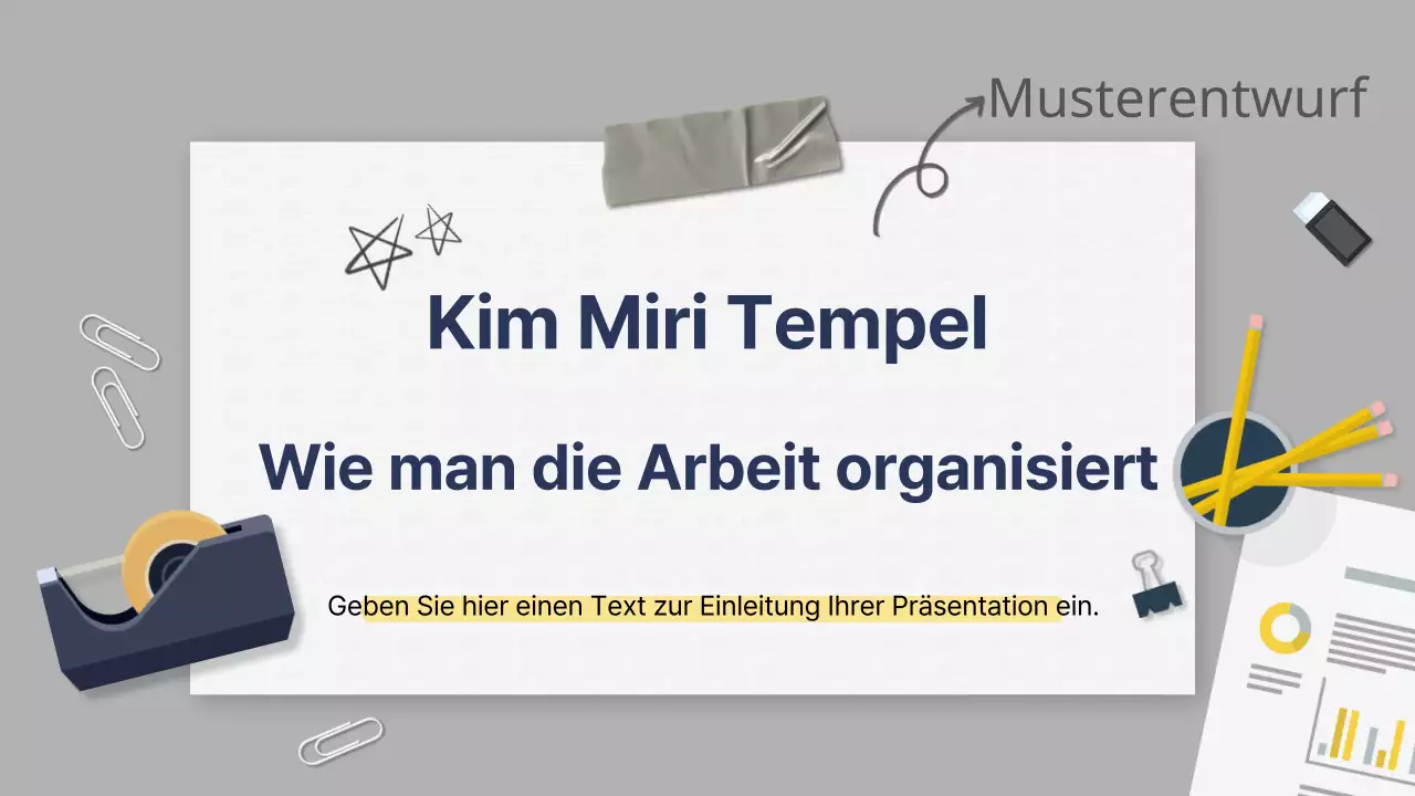 Eine graue und marineblaue Präsentation der Geschäftsorganisation