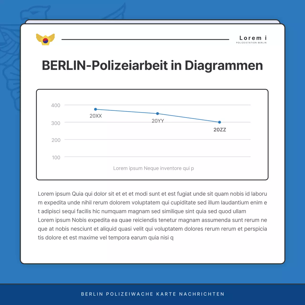 Standard-Newsletter der Polizeidienststelle in Blau und Marineblau