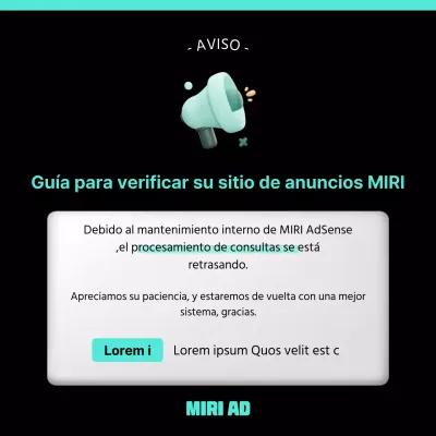 Un simple aviso de mantenimiento del sitio en negro y menta
