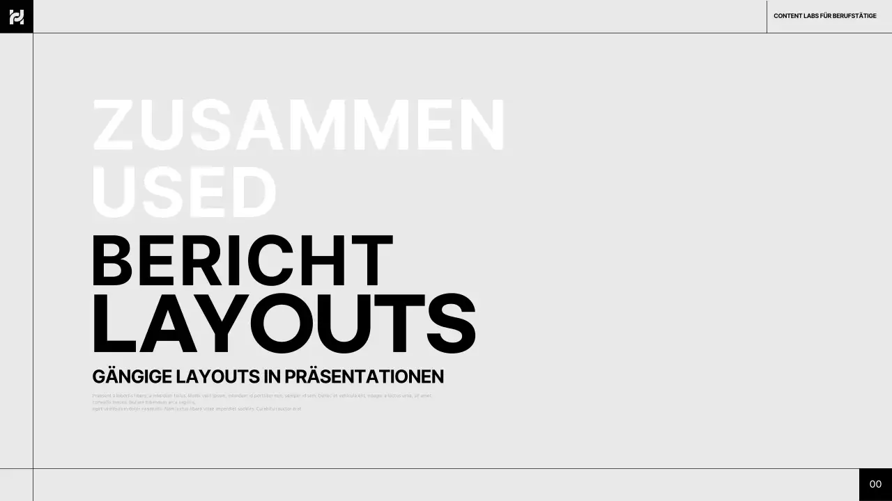 Einfacher, grauer und schwarzer, gemeinsamer Layout-Bericht