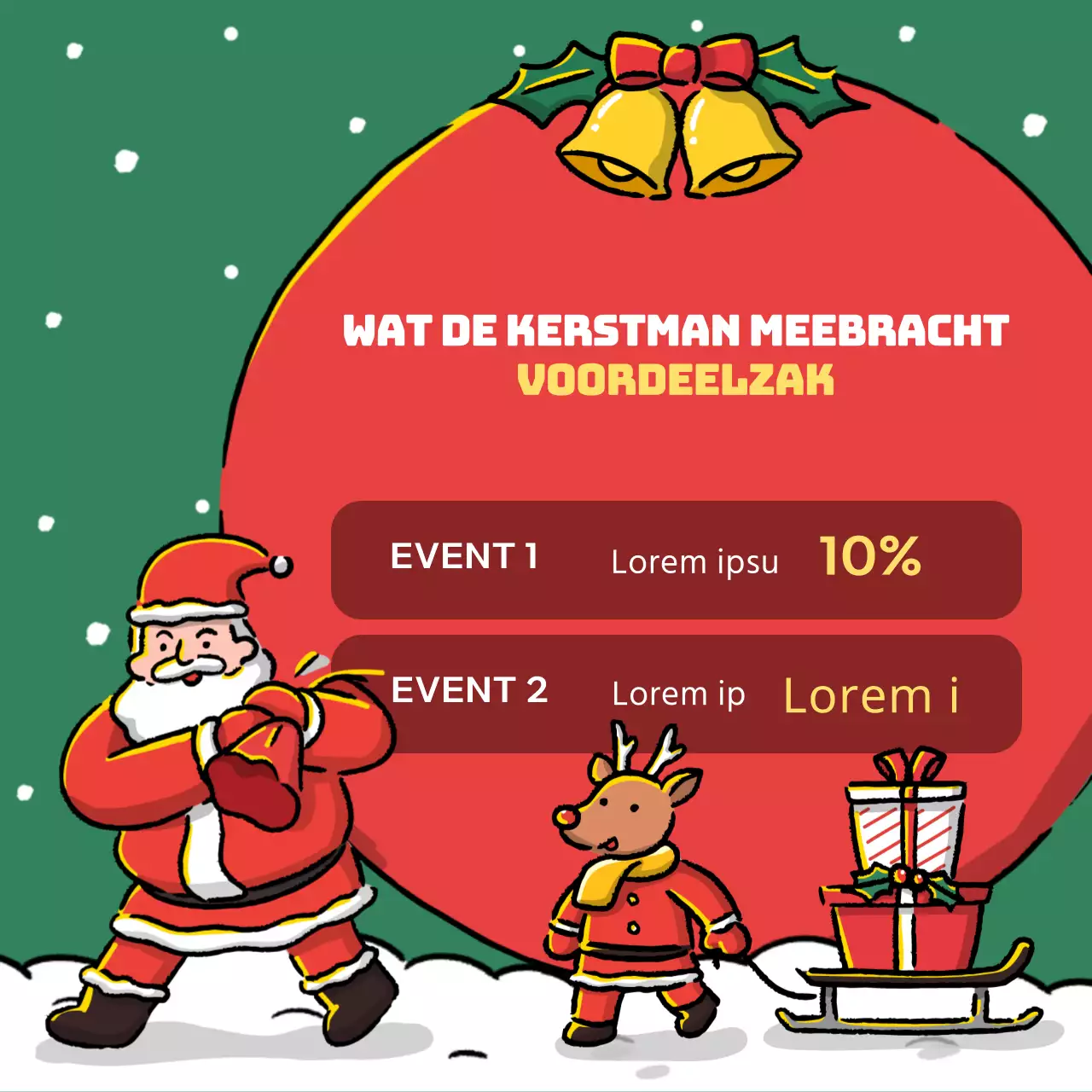 Promoot een rood en groen kerstsjabloon