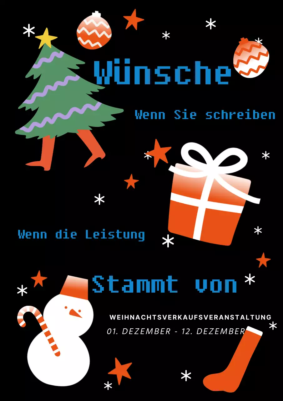 Schwarz-weiße Weihnachts-Pop-up-Einladung