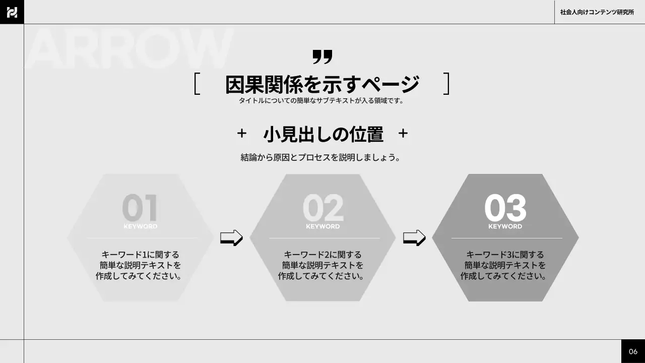白黒 モダン レポート プレゼンテーション