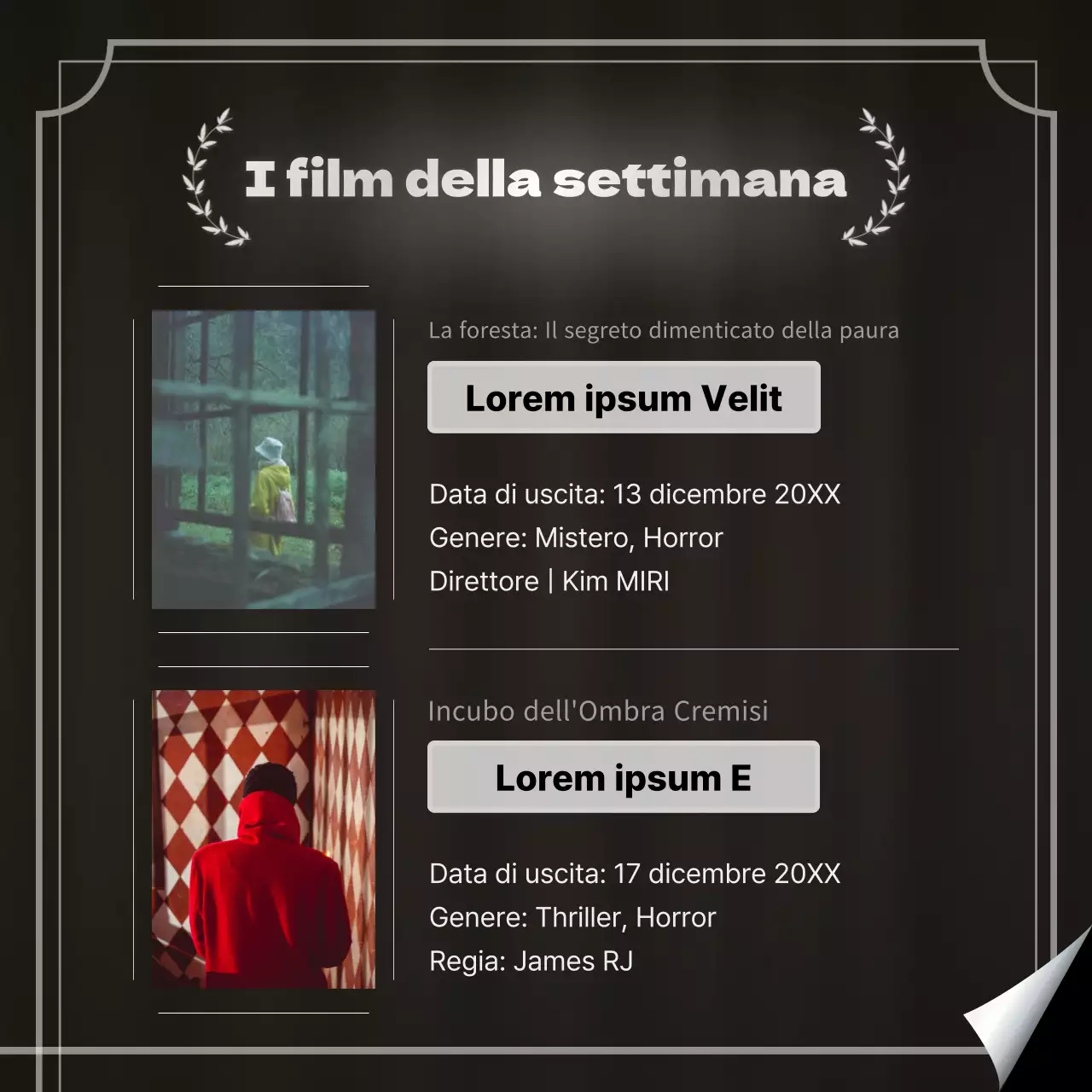 Annuncio di chiusura dal contenuto moderno in nero e argento