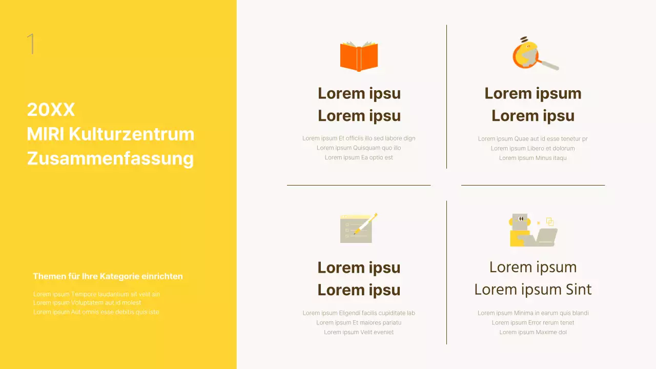 Ein einfacher Leistungsbericht zum Jahresende in Gelb und Beige