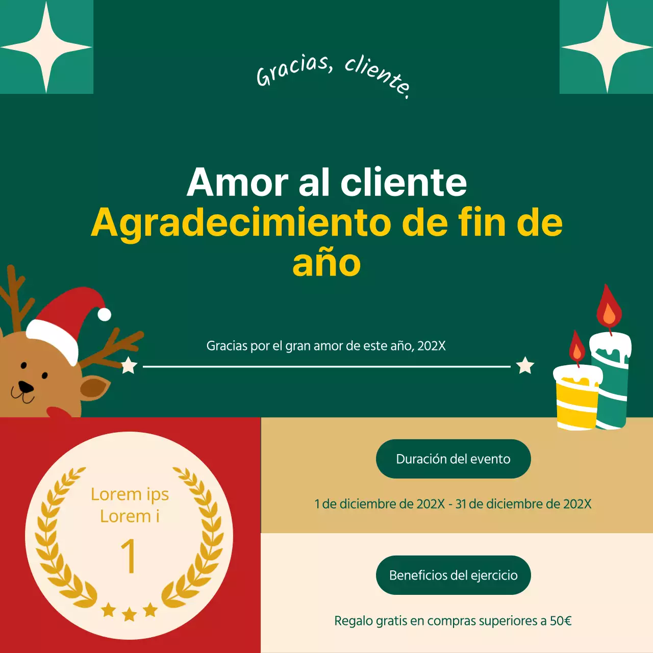 Anuncie un bonito paquete de plantillas navideñas en verde y rojo