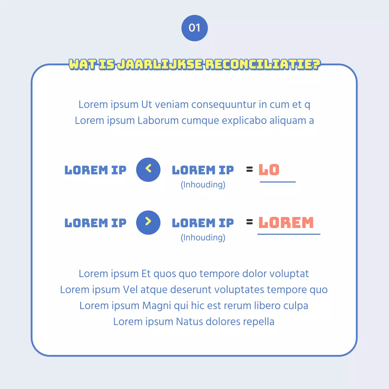 Een eenvoudige blauwe en gele gids voor concepten en terminologie voor het einde van het jaar