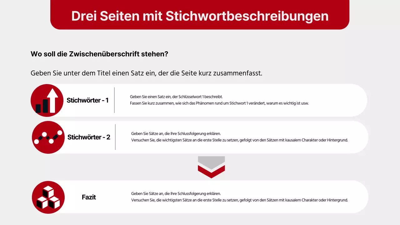 Einfacher Bericht in rotem und grauem Layout