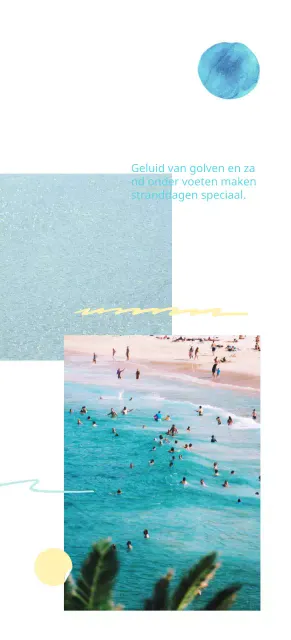 Een collage met een blauw aquarelgevoel