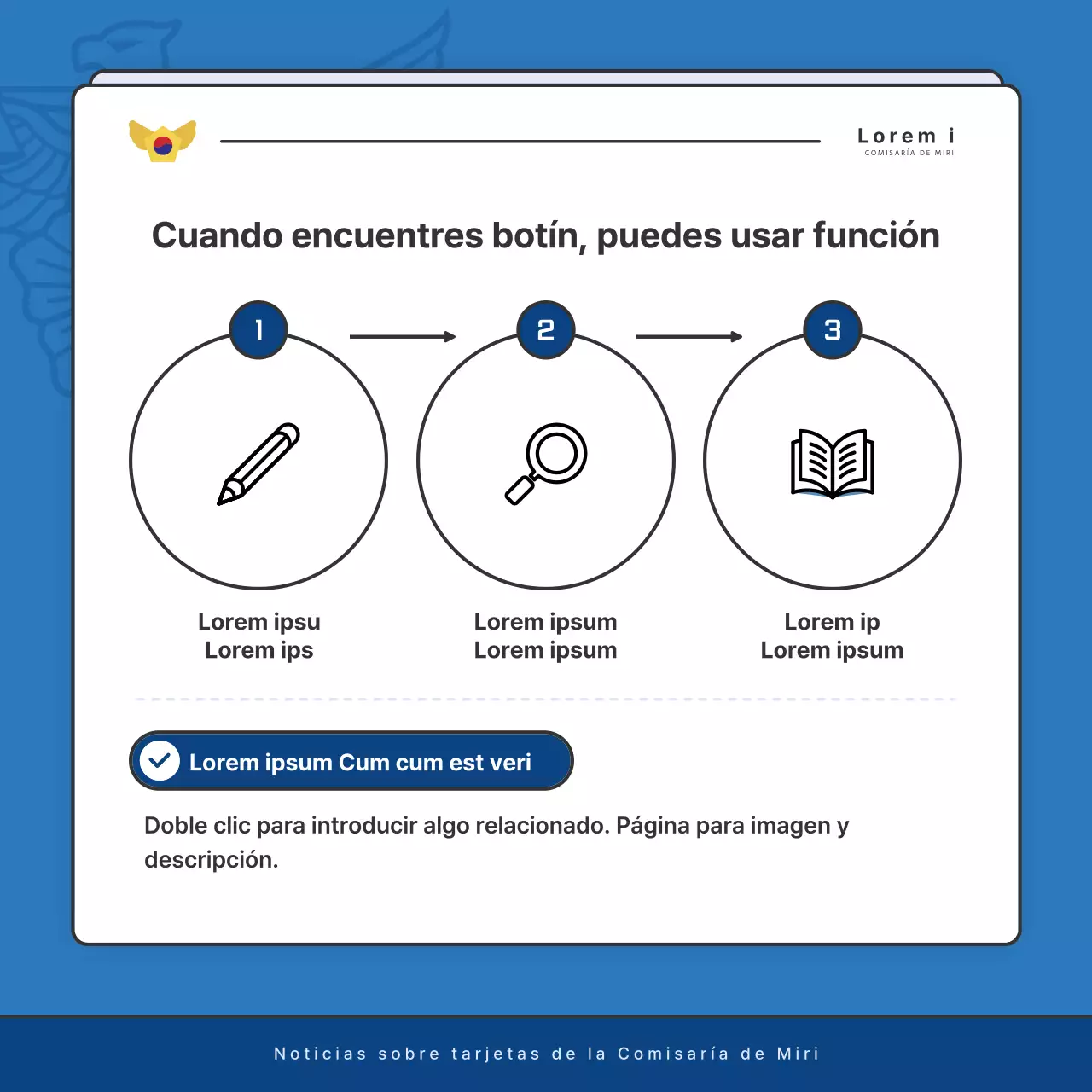 Anuncios por defecto del boletín de la comisaría de policía en azul y azul marino