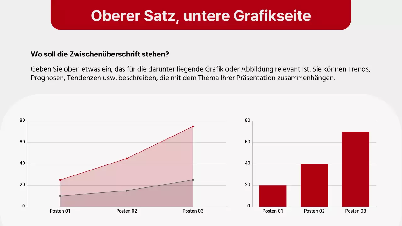 Einfacher Bericht in rotem und grauem Layout