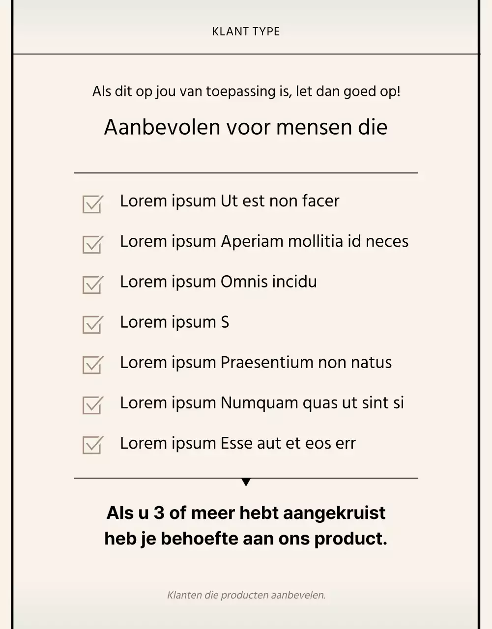 Basisstijl in zwart en beige Merkverklaring handel