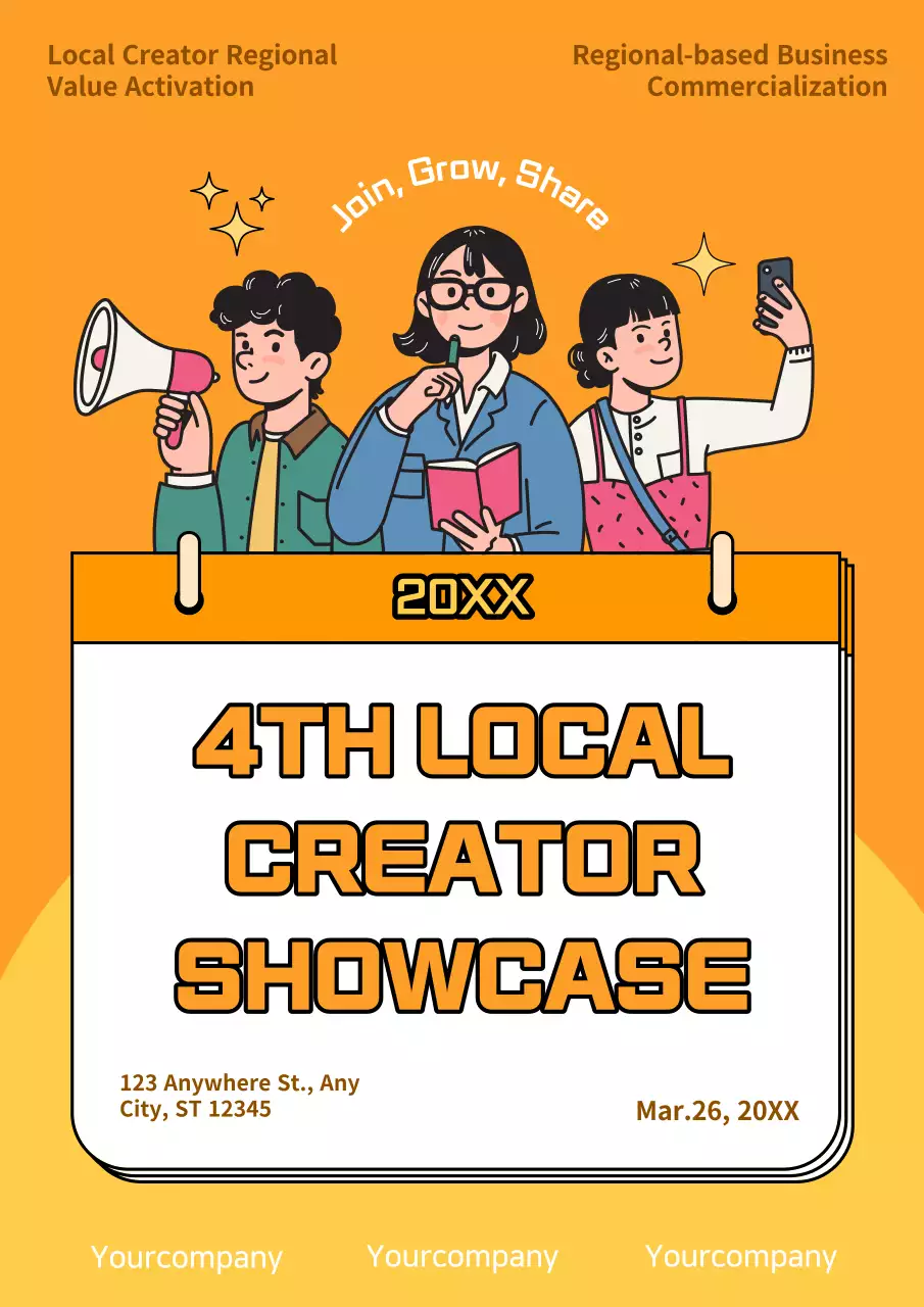 Orange Retro Creator Event Poster