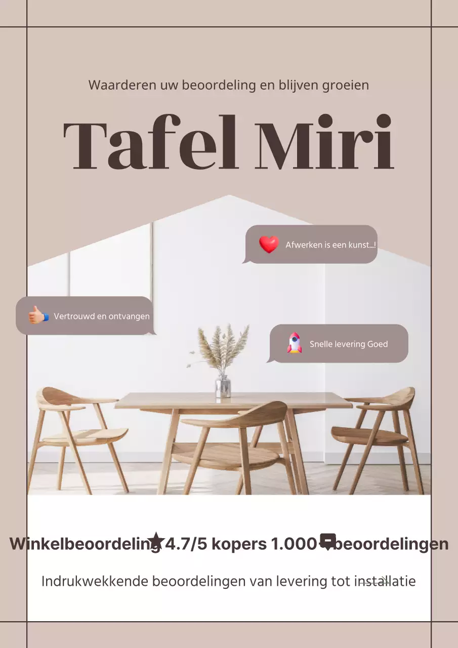 Bevorder de levering van moderne meubels in beige en bruin