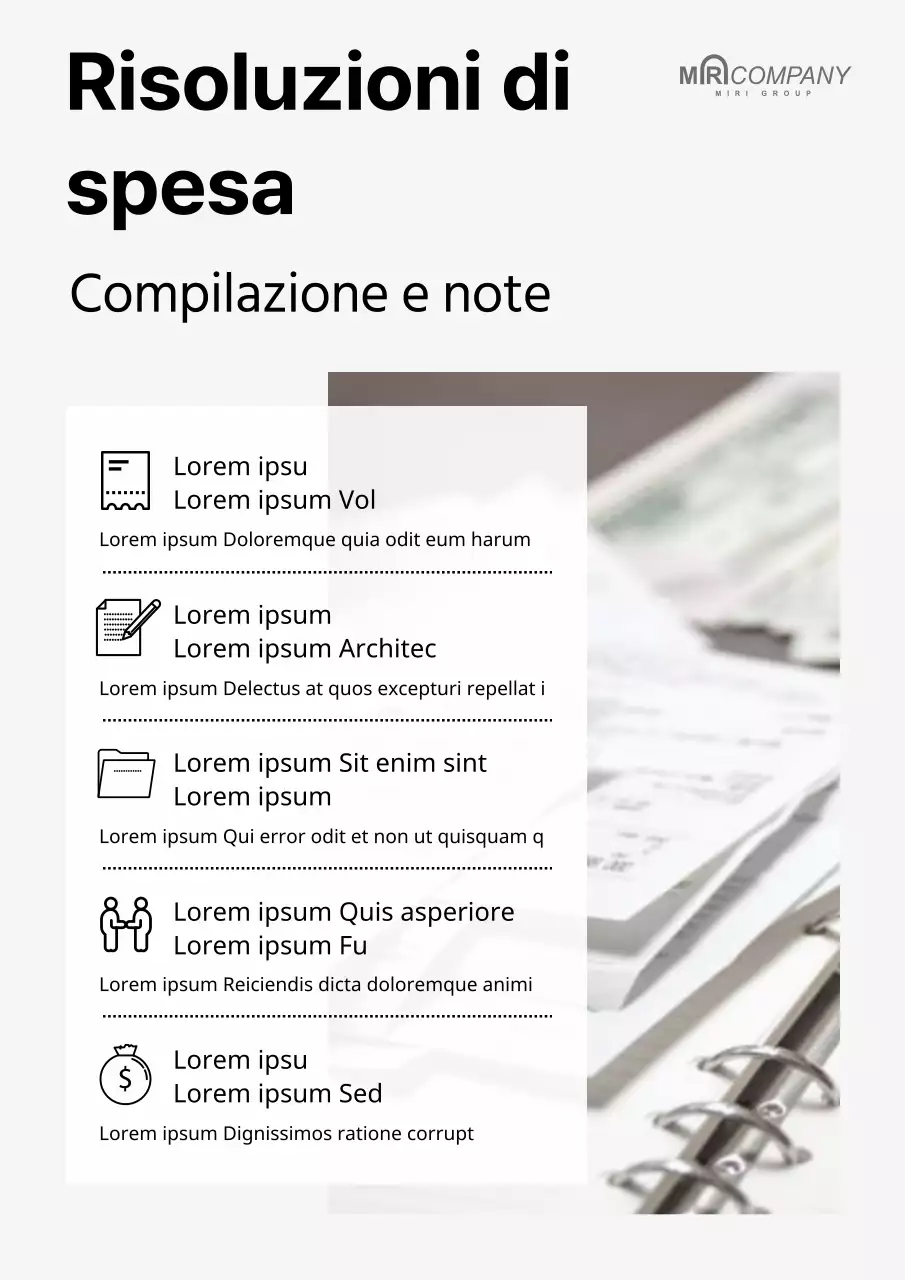 Un semplice annuncio di risoluzione della spesa in bianco e grigio