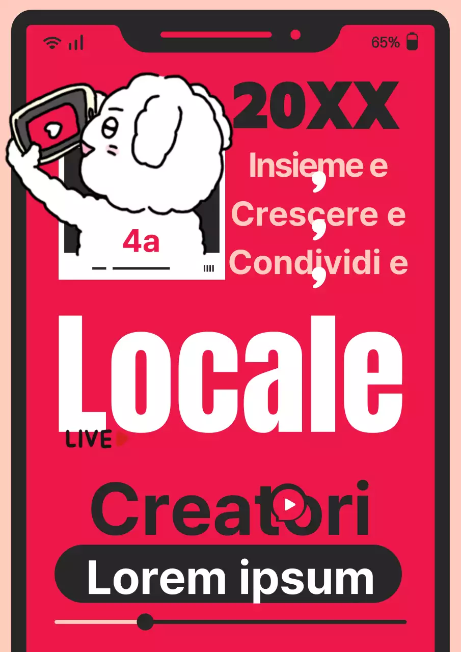 Invito alla presentazione di un creatore in stile pop art con sfondo rosso