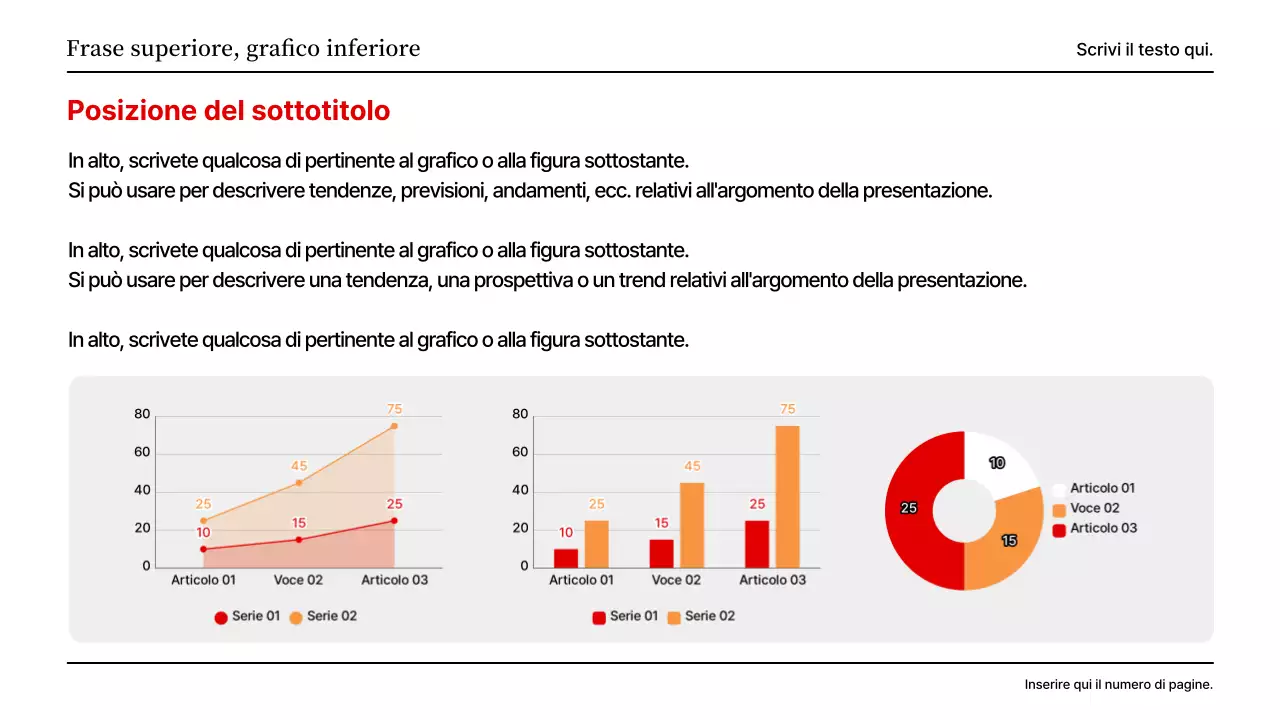 Una presentazione di base in rosso e grigio