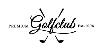 Luxury concept golf club with golf club illustration and handwriting