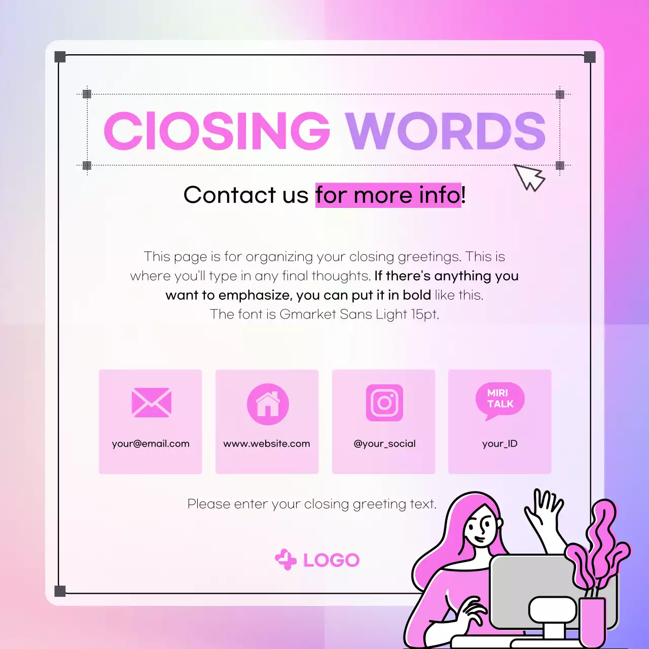 Pink Modern Content Promotion Instagram Carousel