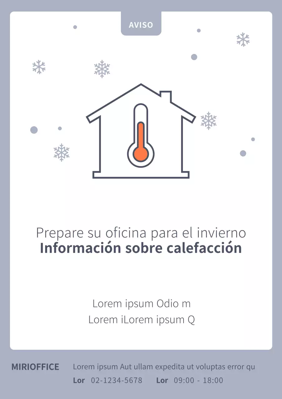 Sencillo aviso de catástrofe en blanco y azul claro