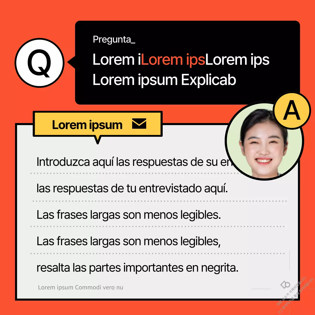 Promocione ofertas de empleo con sencillos bocadillos de color naranja