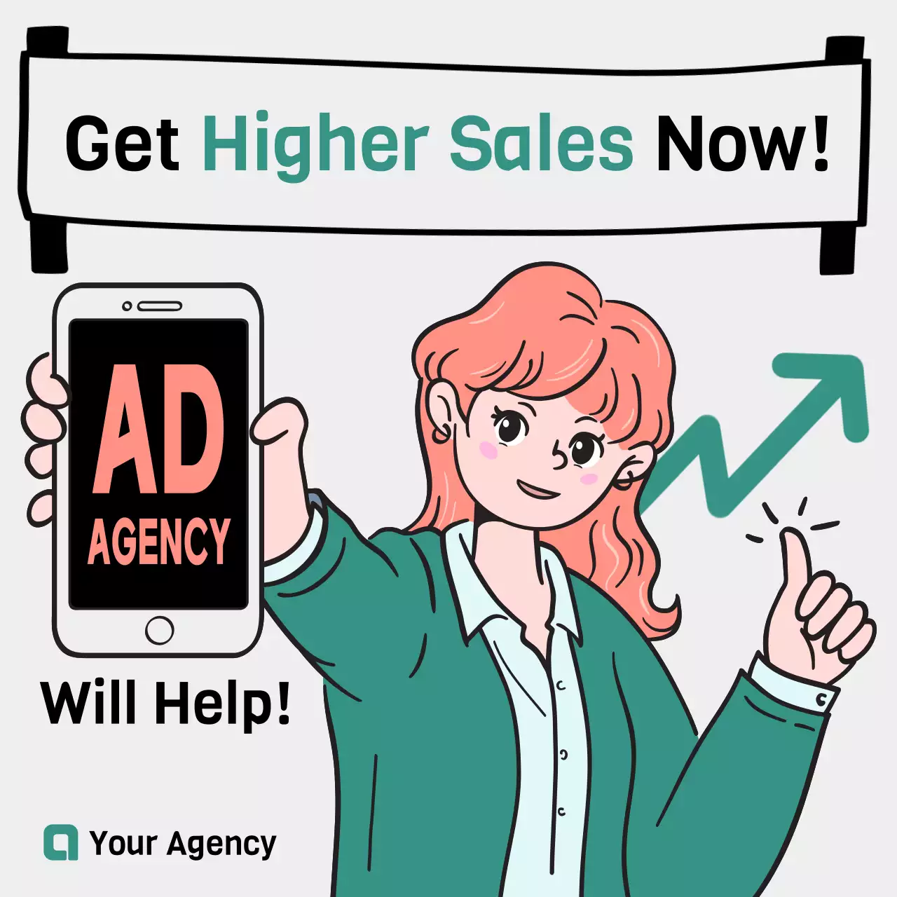 Coral Trendy Sales Promotion Social Media Post