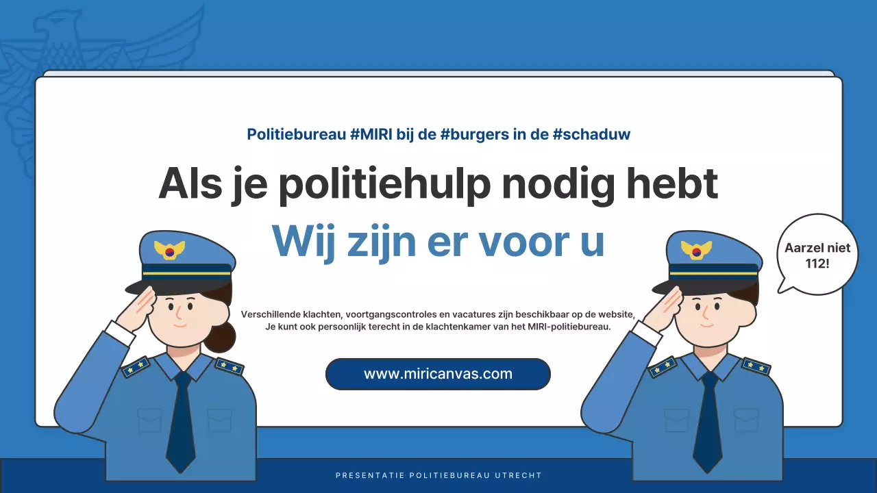 Standaard nieuwsbriefberichten politiebureau in blauw en marineblauw