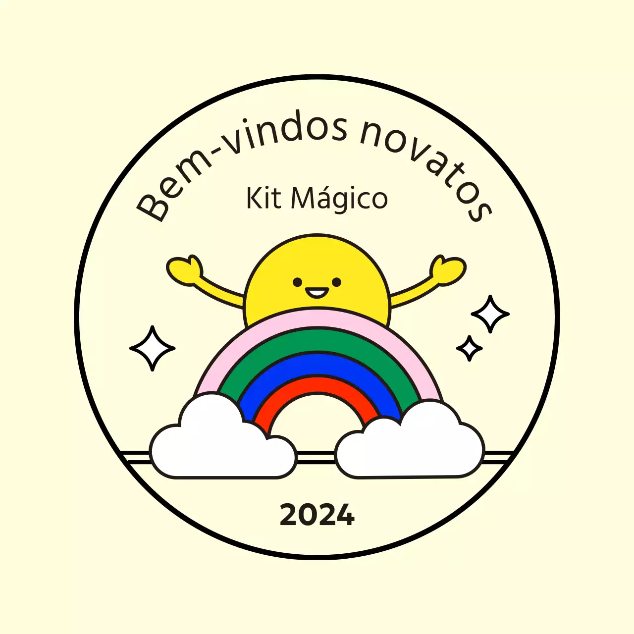 Desenho circular "Year in the Rainbow