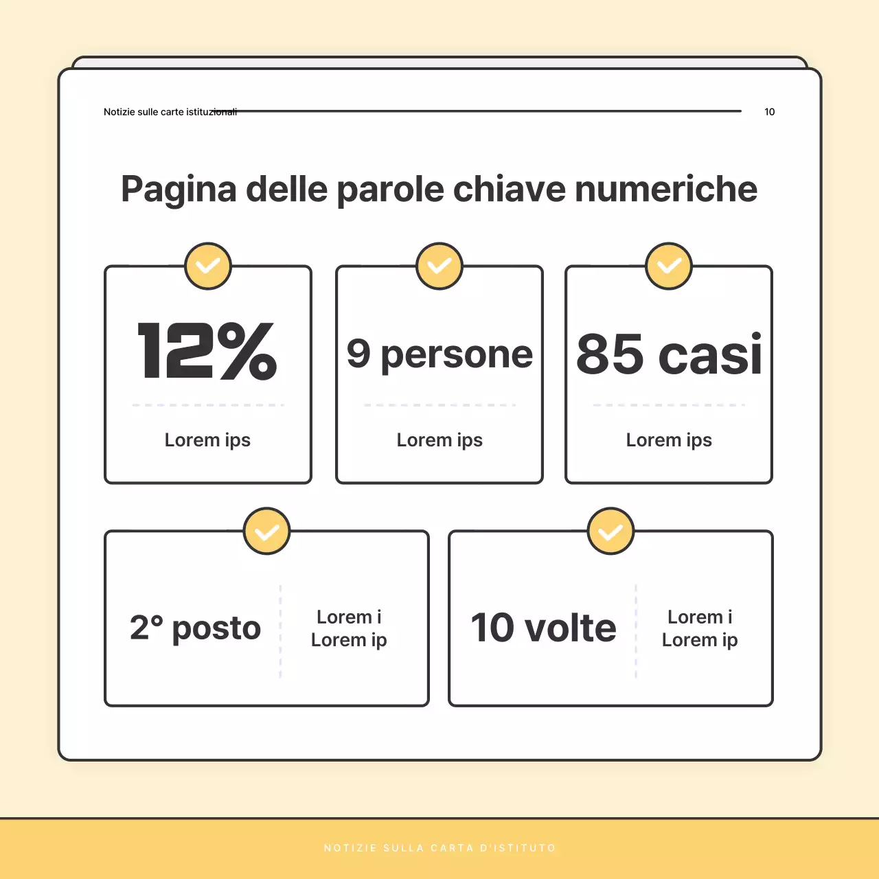 Un bollettino di base giallo e bianco dell'ufficio di assistenza sociale