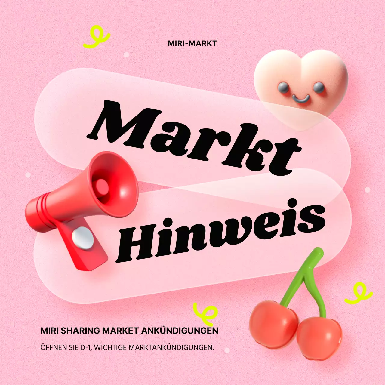 Ankündigung der rosa und roten Tauschbörse