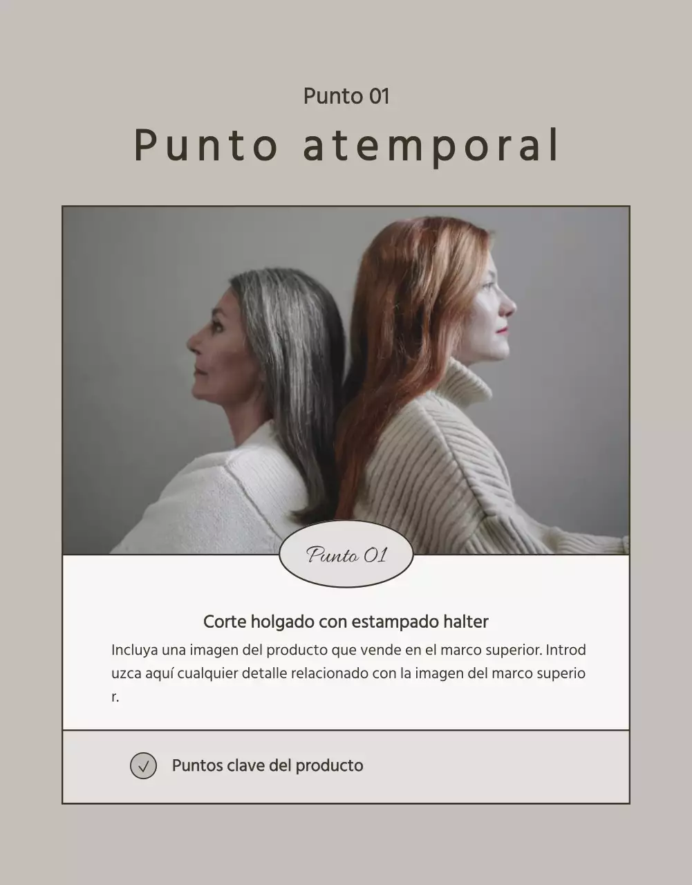 Moderno anuncio de prendas de punto de invierno en beige y marrón