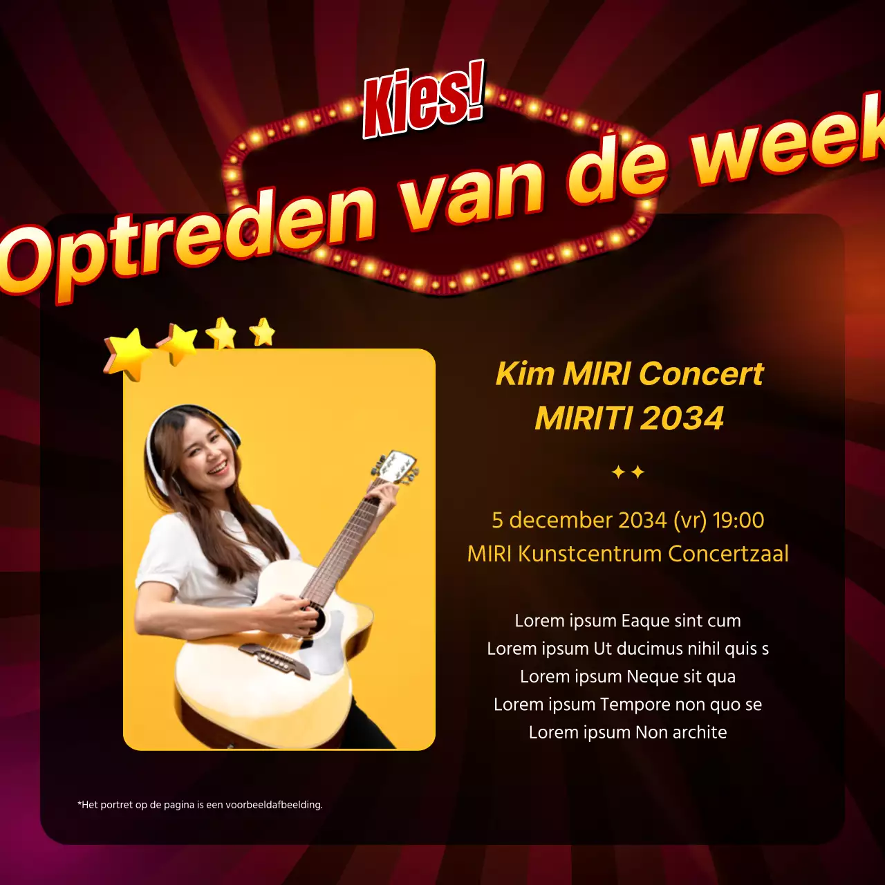 Een retro rood met gele inhoud introductiepost