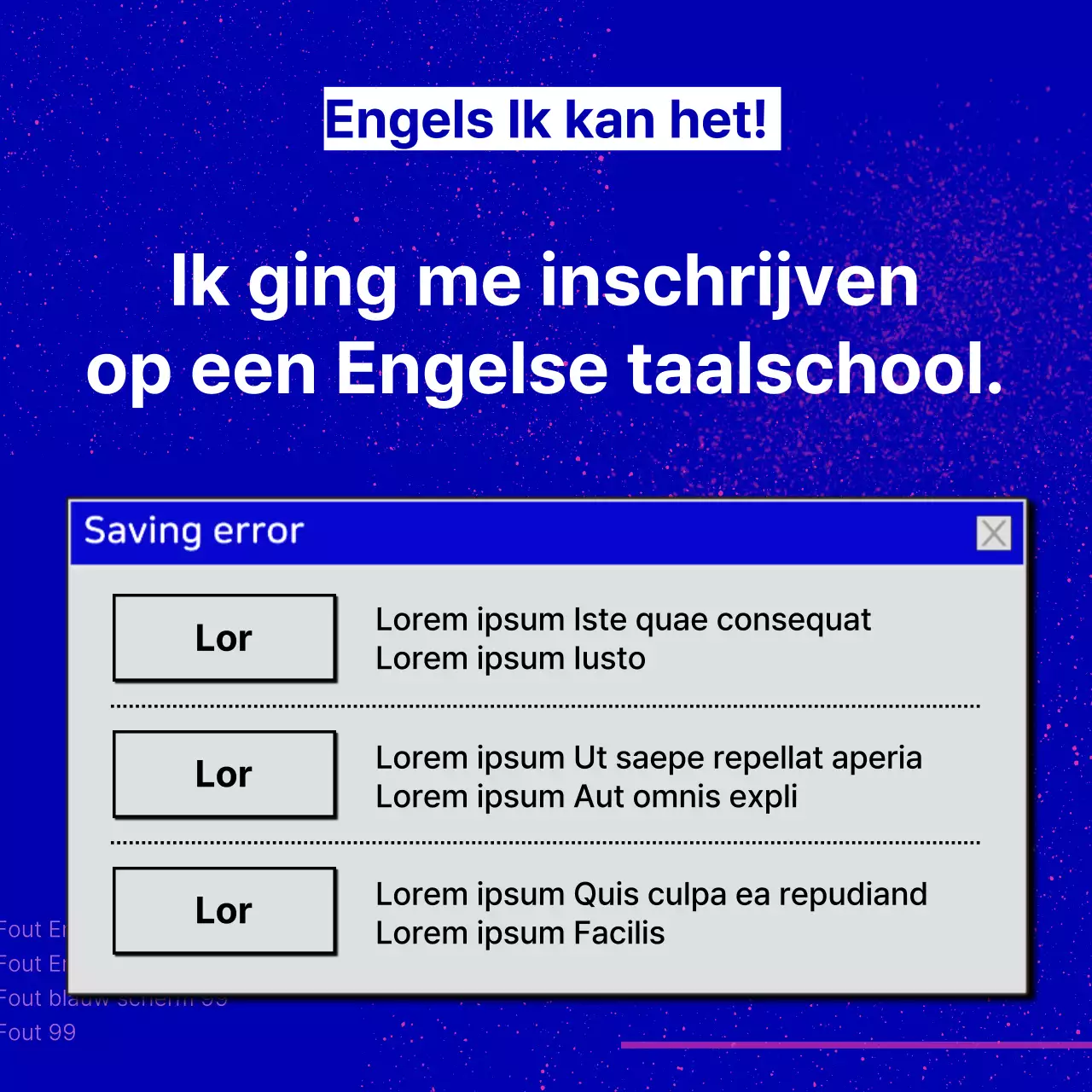 Promoot je taalschool met een trendy marineblauwe achtergrond