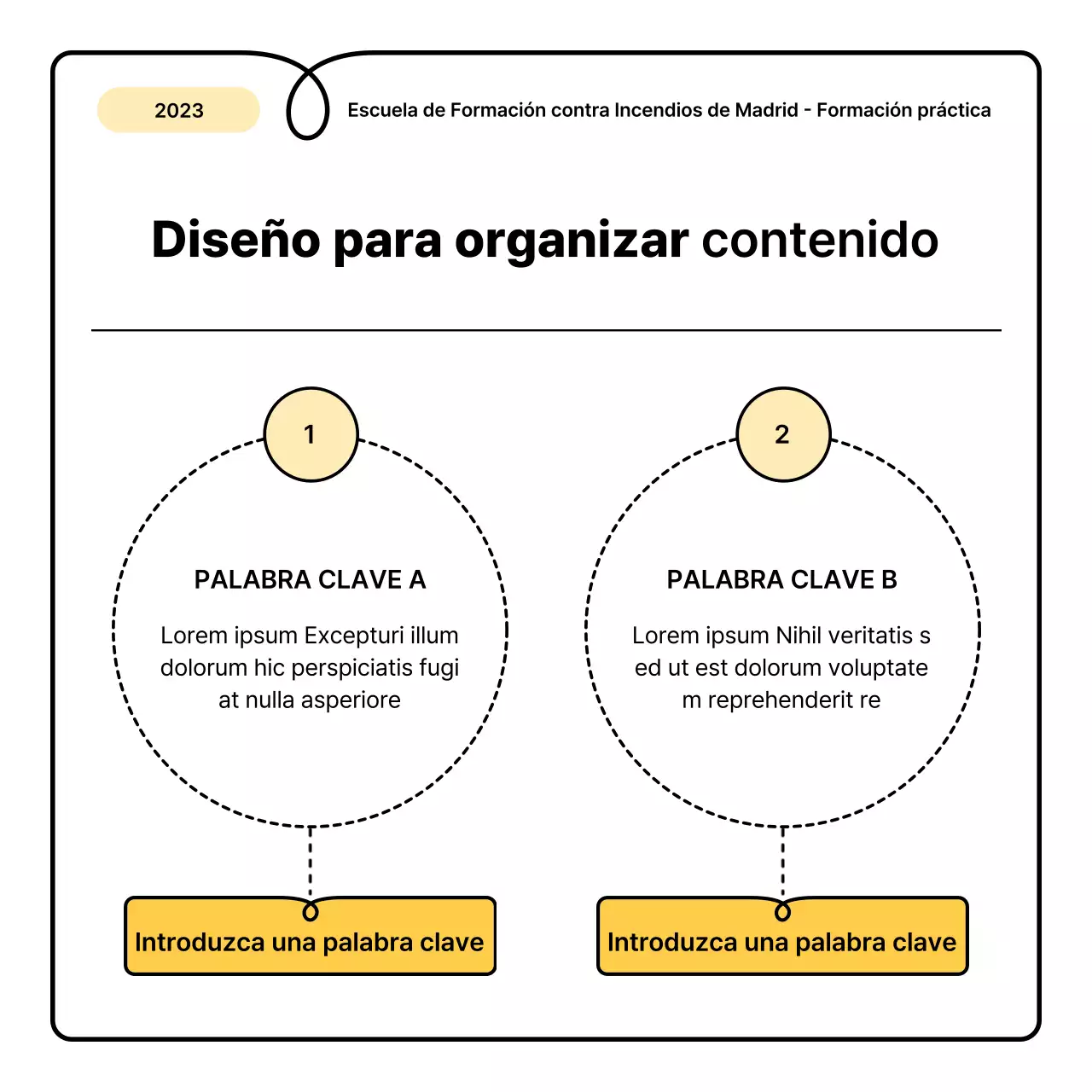 Lo básico en amarillo y naranja y una simpática hoja informativa sobre educación contra incendios