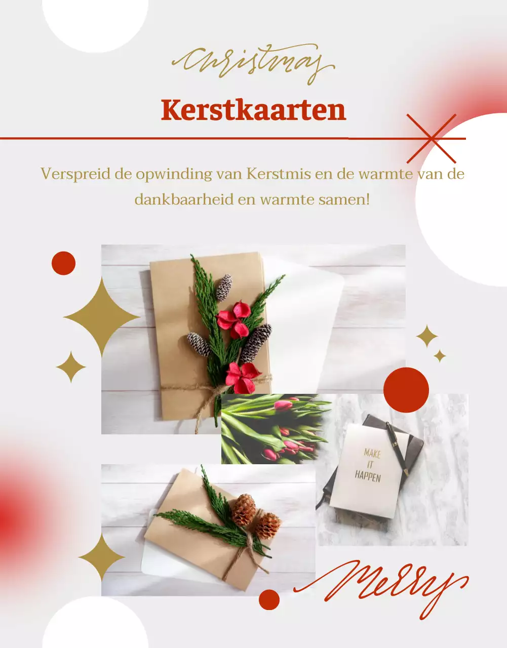 Een grijs, gezellig kerstschema promoten